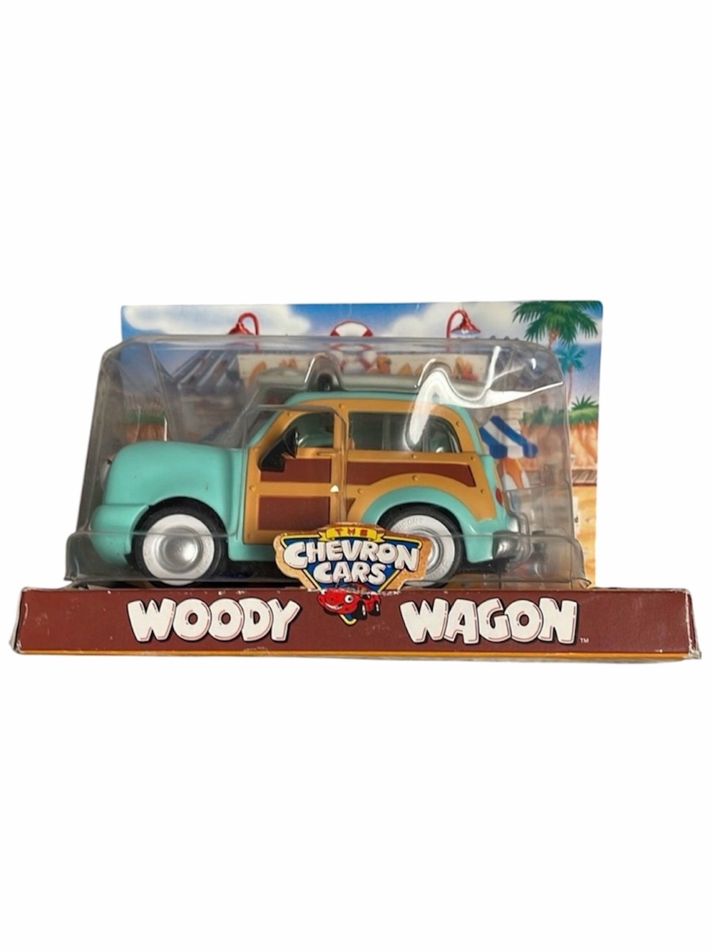 Vintage 1999 Chevron Gas Woody Wagon Toy Car Collectible Surf Nostalgia Station